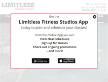 Tablet Screenshot of limitlessfitnessstudios.com
